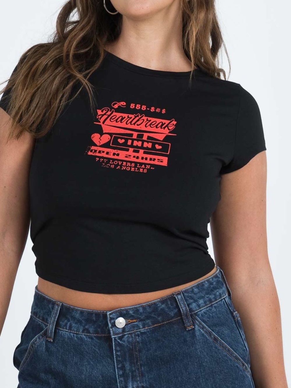 Princess Polly Heartbreak Tee in Black